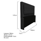 Cabeceira Estofada Laguna 193 Cm King Size Com Capitonê Coran