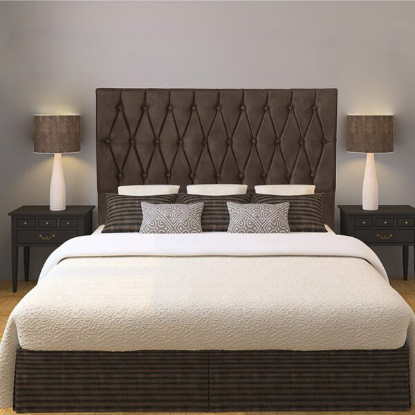 Cabeceira Estofada Lara Casal 140 Cm Para Cama Box Suede Marr