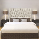 Cabeceira Estofada Lara King 195 Cm Para Cama Box Suede Bege