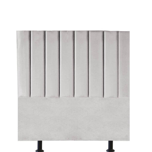 Cabeceira Estofada Líbia 100cm Solteiro Suede Cinza Claro - D