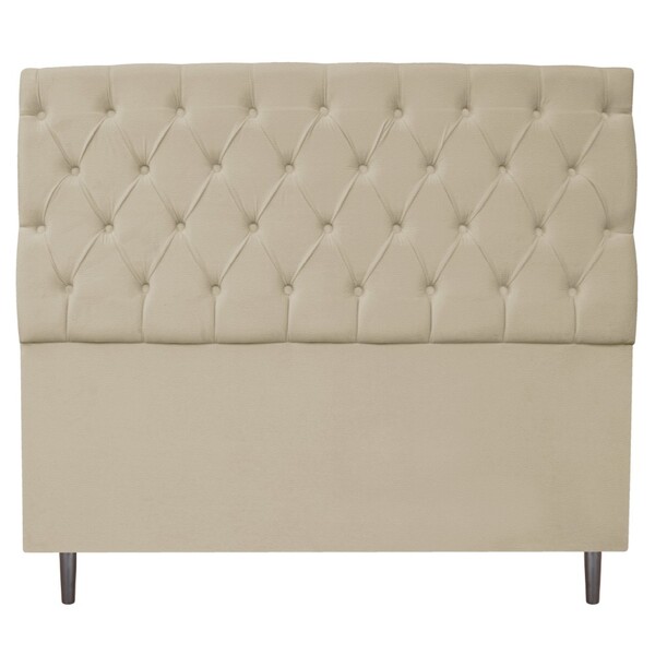 Cabeceira Estofada Liverpool 140 Cm Casal Corano Bege - Doce