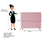 Cabeceira Estofada Liverpool 140 Cm Casal Corano Rosa Bebê -