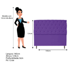 Cabeceira Estofada Liverpool 140 Cm Casal Corano Roxo - Amare