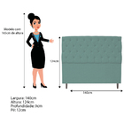 Cabeceira Estofada Liverpool 140 Cm Casal Linho Azul Turquesa