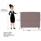 Cabeceira Estofada Liverpool 140 Cm Casal Linho Rosê - Doce S