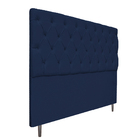 Cabeceira Estofada Liverpool 140 Cm Casal Suede Azul Marinho