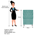 Cabeceira Estofada Liverpool 140 Cm Casal Suede Azul Tiffany