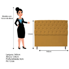 Cabeceira Estofada Liverpool 140 Cm Casal Suede Mostarda - Do