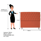 Cabeceira Estofada Liverpool 140 Cm Casal Suede Terracota - D