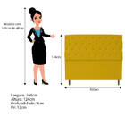 Cabeceira Estofada Liverpool 160 Cm Queen Size Corano Amarelo