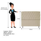 Cabeceira Estofada Liverpool 160 Cm Queen Size Corano Bege -