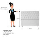 Cabeceira Estofada Liverpool 160 Cm Queen Size Suede Branco -
