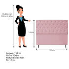 Cabeceira Estofada Liverpool 195 Cm King Size Corano Rosa Beb