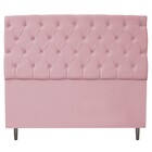 Cabeceira Estofada Liverpool 195 Cm King Size Corano Rosa Beb