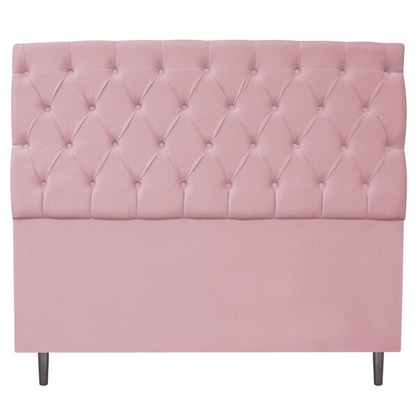 Cabeceira Estofada Liverpool 195 Cm King Size Corano Rosa Beb