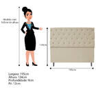 Cabeceira Estofada Liverpool 195 Cm King Size Linho Bege - Do