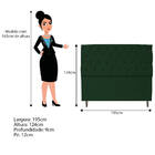 Cabeceira Estofada Liverpool 195 Cm King Size Suede Verde - D
