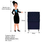 Cabeceira Estofada Liverpool 90 Cm Solteiro Corano Azul Marin