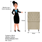 Cabeceira Estofada Liverpool 90 Cm Solteiro Corano Bege - Ama