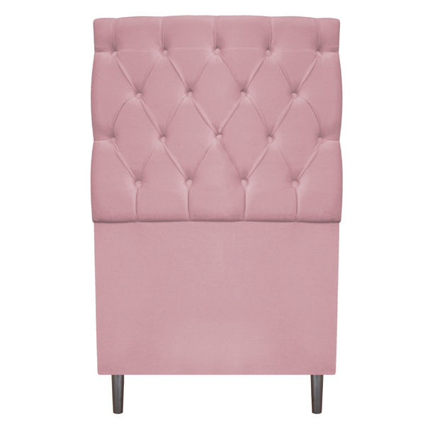 Cabeceira Estofada Liverpool 90 Cm Solteiro Corano Rosa Bebê