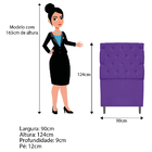 Cabeceira Estofada Liverpool 90 Cm Solteiro Corano Roxo - Ama