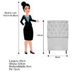 Cabeceira Estofada Liverpool 90 Cm Solteiro Suede Branco - Am