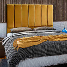Cabeceira Estofada Liza 140 Cm Casal Veludo Amarelo Speciale