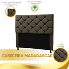 Cabeceira Estofada Madagascar 1,60 Queen Veludo Chocolate