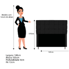 Cabeceira Estofada Manchester 140 Cm Casal Corano Preto - Ama