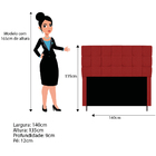 Cabeceira Estofada Manchester 140 Cm Casal Corano Vermelho -