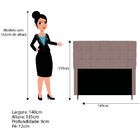 Cabeceira Estofada Manchester 140 Cm Casal Linho Rosê - Amare