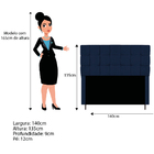 Cabeceira Estofada Manchester 140 Cm Casal Suede Azul Marinho