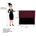 Cabeceira Estofada Manchester 140 Cm Casal Suede Bordô - Amar
