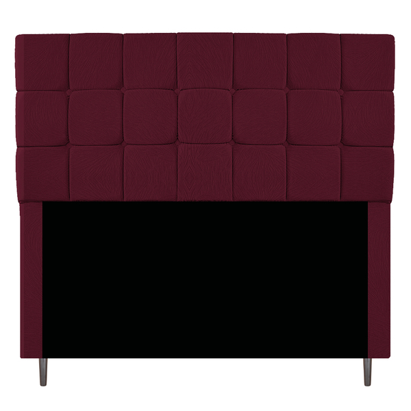 Cabeceira Estofada Manchester 140 Cm Casal Suede Bordô - Amar
