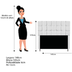 Cabeceira Estofada Manchester 140 Cm Casal Suede Branco - Doc