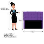 Cabeceira Estofada Manchester 160 Cm Queen Size Corano - Amar