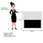 Cabeceira Estofada Manchester 160 Cm Queen Size Corano - Doce