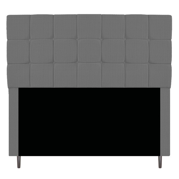 Cabeceira Estofada Manchester 160 Cm Queen Size Linho Chumbo