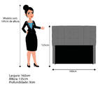 Cabeceira Estofada Manchester 160 Cm Queen Size Linho - Doce