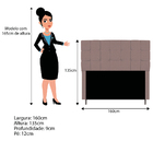 Cabeceira Estofada Manchester 160 Cm Queen Size Linho Rosê -