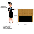 Cabeceira Estofada Manchester 160 Cm Queen Size Suede - Amare
