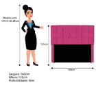 Cabeceira Estofada Manchester 160 Cm Queen Size Suede - Amare