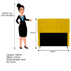 Cabeceira Estofada Manchester 160 Cm Queen Size Suede Amarelo