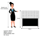 Cabeceira Estofada Manchester 160 Cm Queen Size Suede Branco