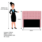 Cabeceira Estofada Manchester 160 Cm Queen Size Suede Rosa Be