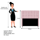 Cabeceira Estofada Manchester 195 Cm King Size Corano Rosa Be