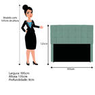 Cabeceira Estofada Manchester 195 Cm King Size Linho - Amaren