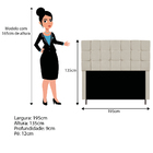 Cabeceira Estofada Manchester 195 Cm King Size Suede Bege - D