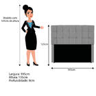 Cabeceira Estofada Manchester 195 Cm King Size Suede - Doce S