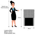 Cabeceira Estofada Manchester 90 Cm Solteiro Corano - Amarena